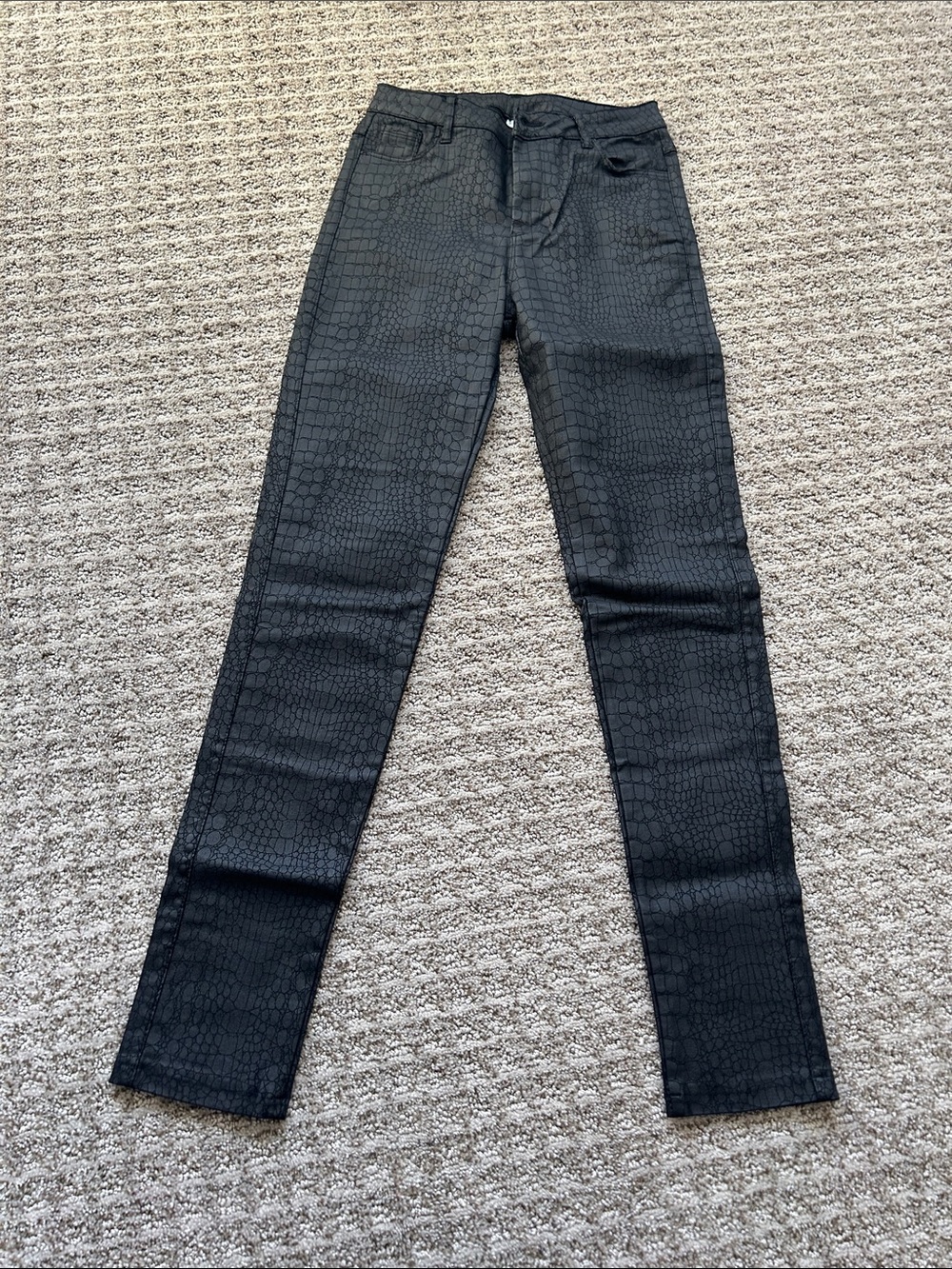 Textured Black Skinny Jeans